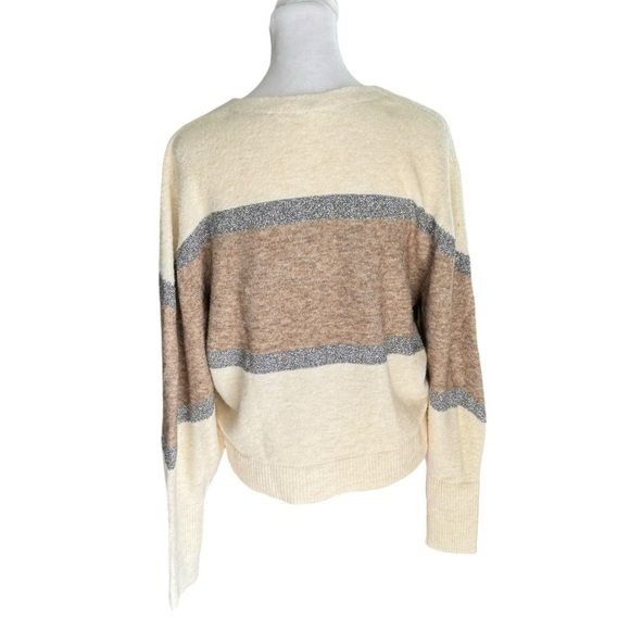 Veronica Beard - Miley Colorblock Metallic Pullover Sweater in Ivory Multi Sz S - Picture 5 of 9